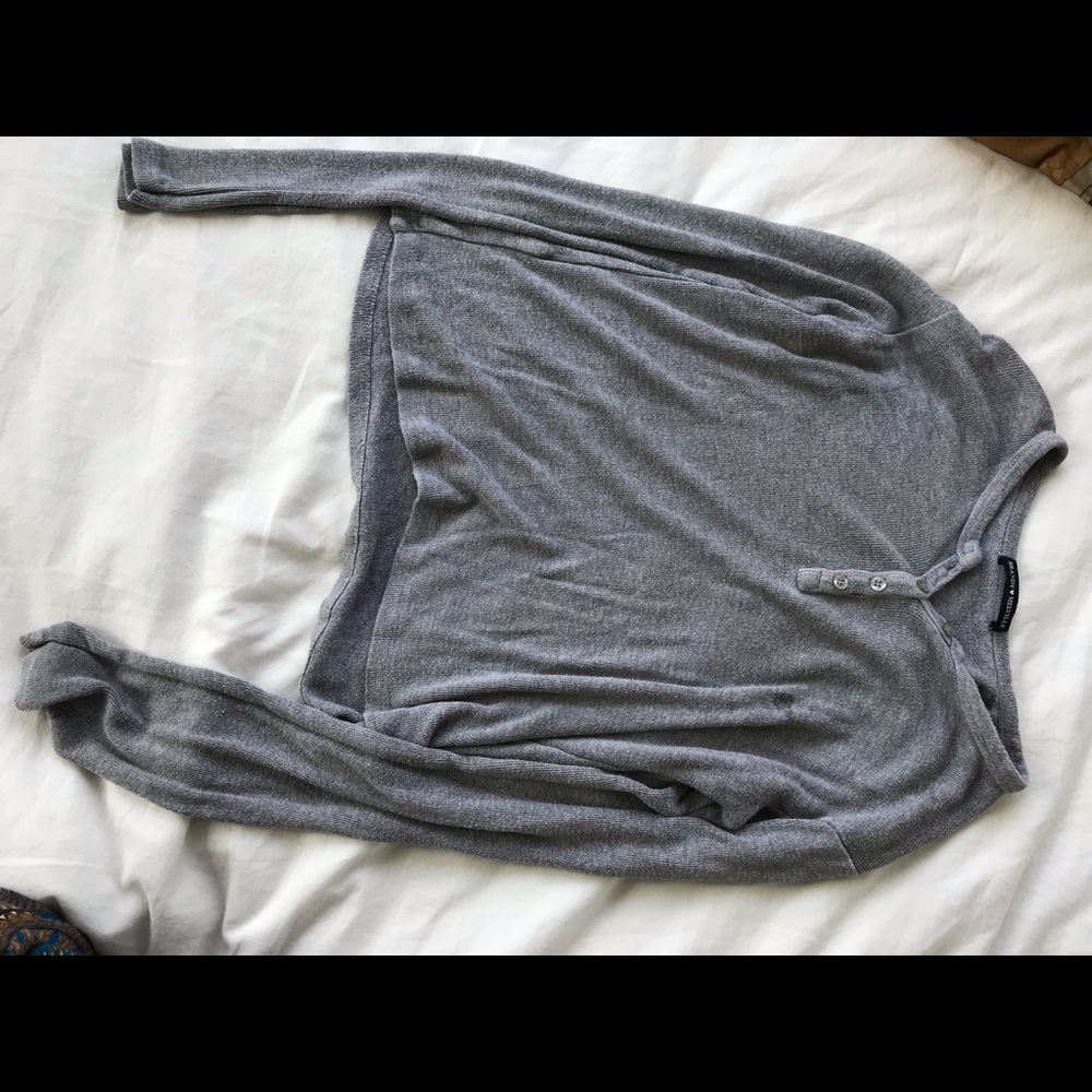 Brandy Melville grey button long sleeve